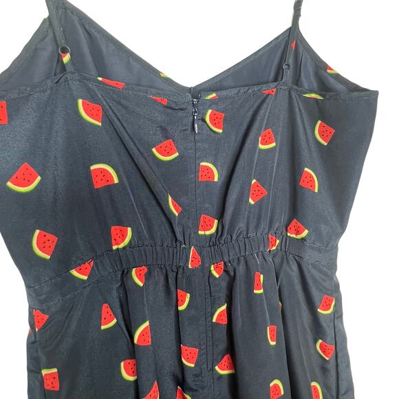 J CREW Watermelon Print Mini Cami Dress Sleeveless Fit & Flare Navy Blue Size 2 - Picture 5 of 8